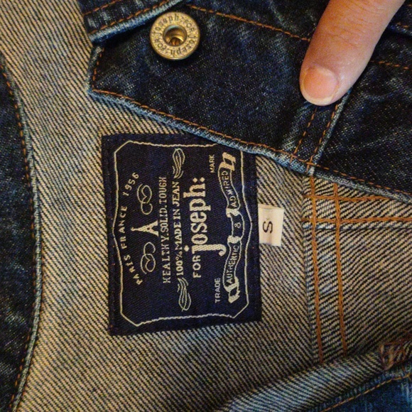 For Joseph Dark Blue Trucker Jean Jacket Size S - Picture 4 of 9